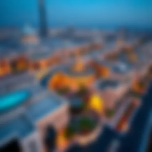 Aerial view of Daira showcasing its unique architecture