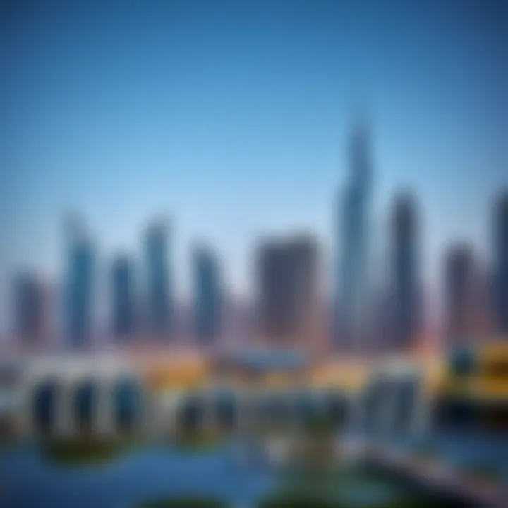 A modern Dubai skyline with iconic real estate developments