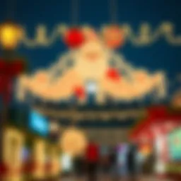 Celebratory decorations in Dubai during public holidays