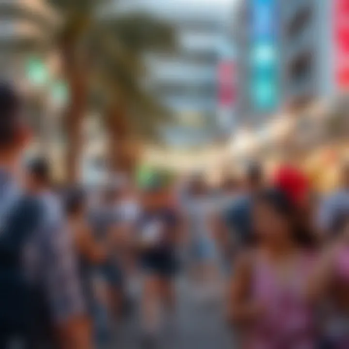 Tourism During the Holiday Tourists enjoying public holiday festivities in Dubai