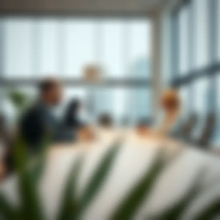 Image depicting a resolution meeting between landlords and tenants over a dispute