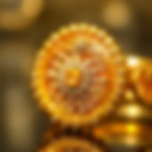 Brilliance of 22-Carat Gold Jewelry Detailed view of 22-carat gold jewelry showcasing its brilliance