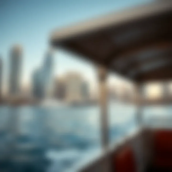 Dubai Marina from Boat Taxi Scenic view of Dubai Marina from a boat taxi