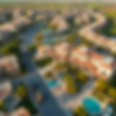 Aerial View of Luxury Villas in Victory Heights Aerial view of Victory Heights showcasing luxurious villas and lush green landscapes