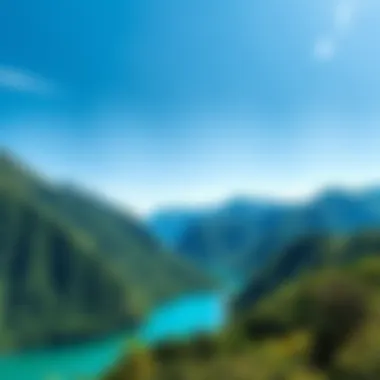 Lush Mountain Landscapes Lush green mountains with a clear blue sky