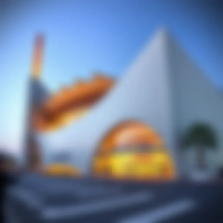 Architectural Marvel of Yas Mall Theater Exterior view of Yas Mall Theater showcasing modern architecture